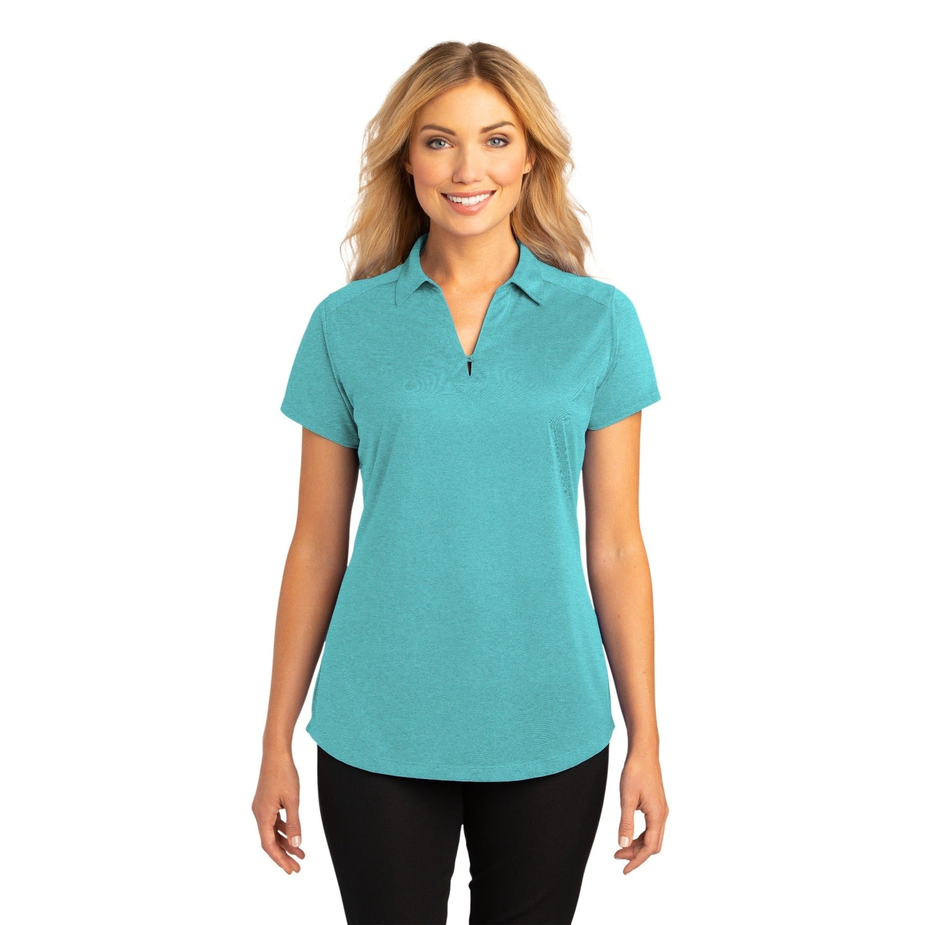 Port Authority-Port Authority® Women's Digi Heather Performance Polo. L574-MedTech-4